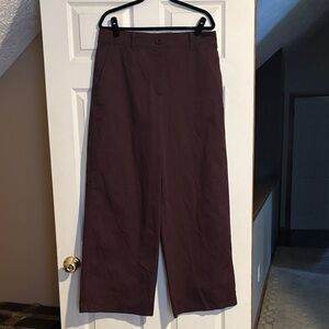 COS Wide Leg Trousers in Deep Burgundy
